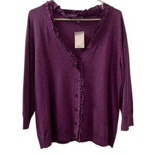 Amber Sun Purple Cardigan Sweater Size XL
